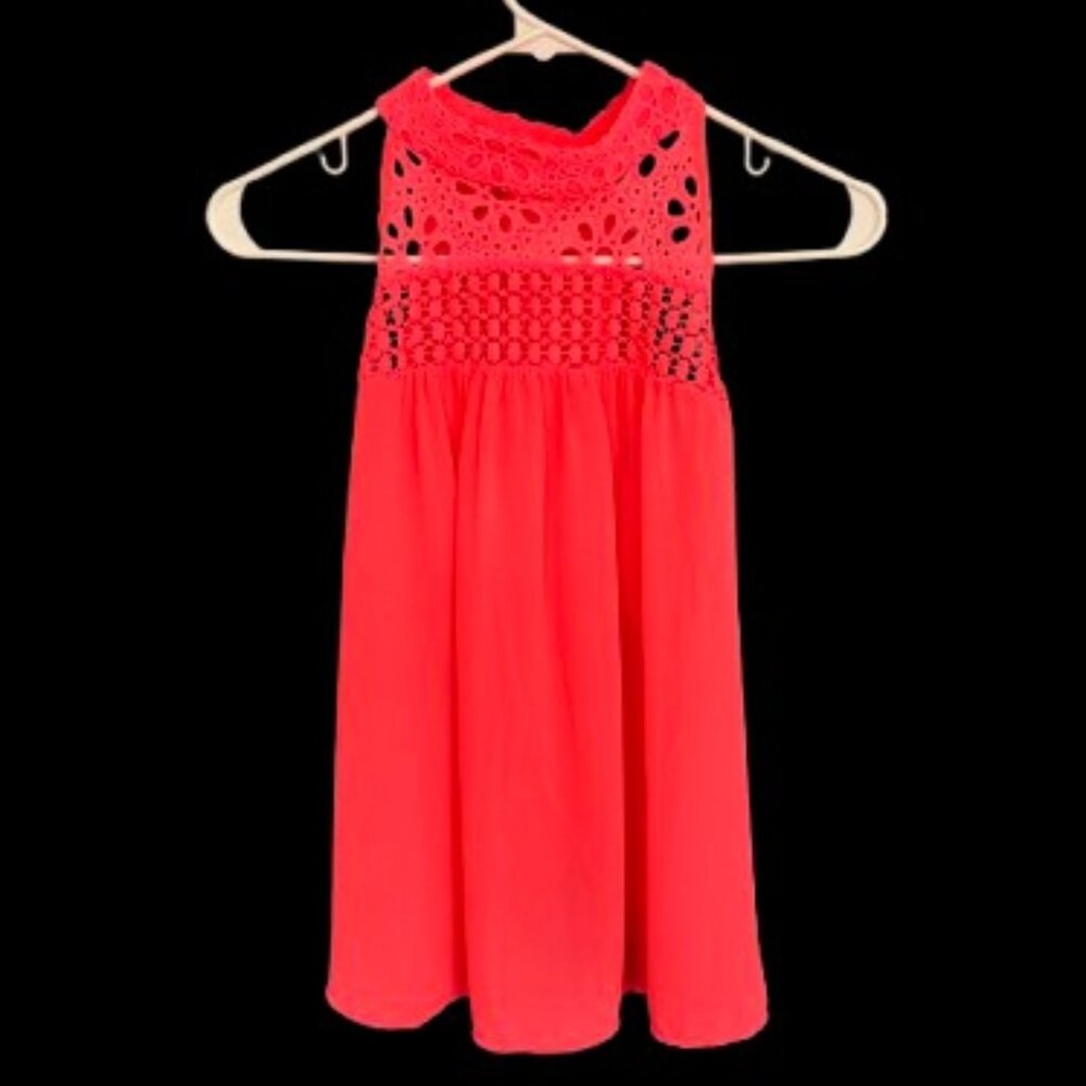Double Zero Hot Pink Sheer Tank Top Size M